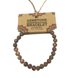 Precious Stone Manifestation Bracelet - Lepard Skin - Courage