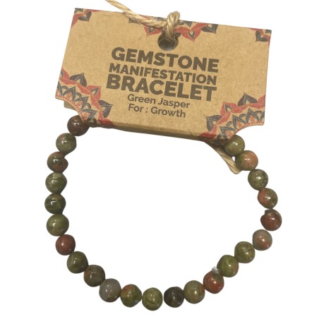 Pulsera Manifestación Piedras Preciosas - Jaspe Verde - Crecimiento