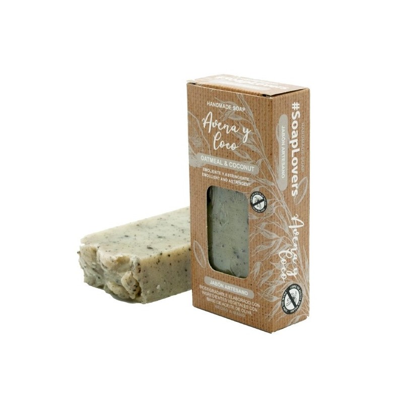 ARTISAN SOAP BAR OLIJFOLIE HAVER EN KOKOSNOOT 100gr-AMBACHTELIJKE ZEEP OLIJFOLIE-HOSTENATURA