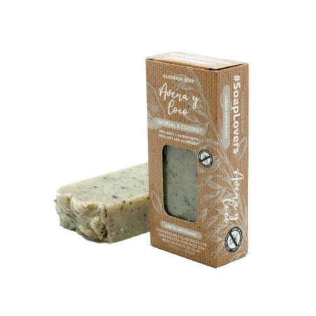 PASTILLA DE JABÓN ARTESANO ACEITE OLIVA AVENA Y COCO 100gr