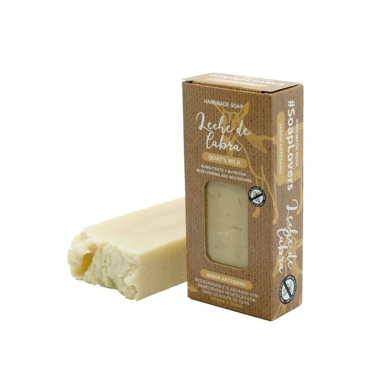 PAIN DE SAVON ARTISANAL HUILE D’OLIVE LAIT DE CHÈVRE 100gr-SAVON ARTISAN À L'HUILE D'OLIVE-HOSTENATURA