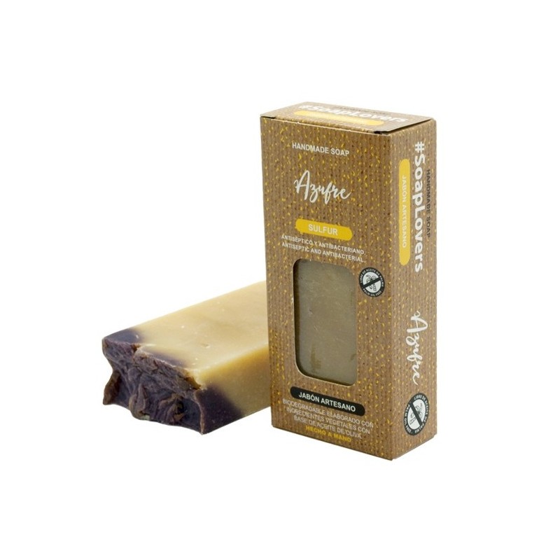 PAIN DE SAVON ARTISANAL HUILE D’OLIVE DE SOUFRE 100gr-SAVON ARTISAN À L'HUILE D'OLIVE-HOSTENATURA