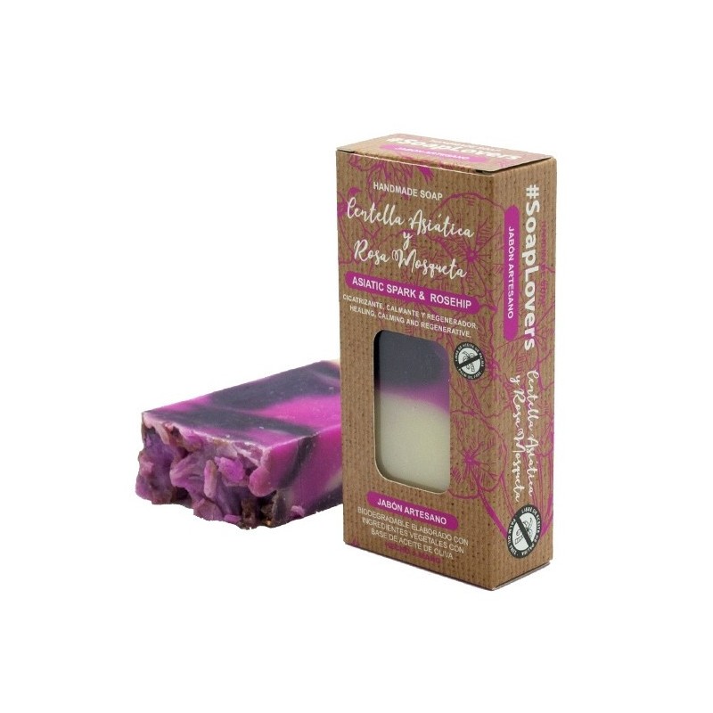 ARTISAN SOAP BAR OLIJFOLIE AZIATISCHE CENTELLA EN ROZENbottel 100gr-AMBACHTELIJKE ZEEP OLIJFOLIE-HOSTENATURA