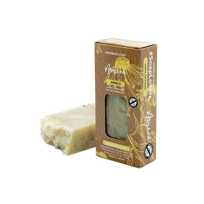 PAIN DE SAVON ARTISANAL HUILE D’OLIVE ARNICA 100gr-SAVON ARTISAN À L'HUILE D'OLIVE-HOSTENATURA