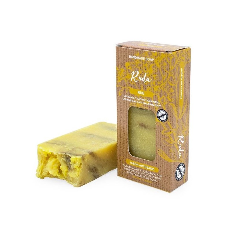 BAR OF ARTISAN SOAP WITH RUE OIL 100gr-OLIVE OIL ARTISAN SOAP-HOSTENATURA