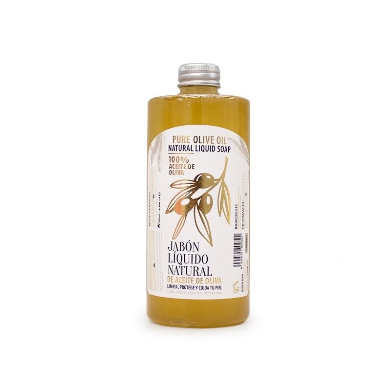 XABÓN LÍQUIDO NATURAL CON ACEITE DE OLIVA 500ML 100%-XABÓN LÍQUIDO PARA CORPO E MANS-HOSTENATURA