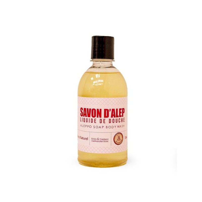 SAVON LIQUIDE DAMASSÉ ROSE D’ALEP 350ml-SAVON LIQUIDE POUR LE CORPS ET LES MAINS-HOSTENATURA