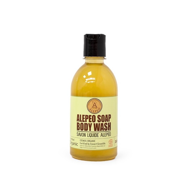 SABÃO LÍQUIDO NATURAL DE ALEPPO ECOCERT CERTIFIED 350ml-SABÃO LÍQUIDO PARA CORPO E MÃOS-HOSTENATURA