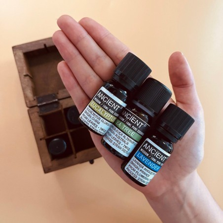 KIT AROMATERAPIA (CAJA MADERA Y 6 ACEITES ESENCIALES)