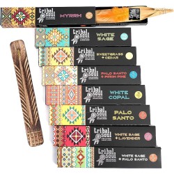 KIT DE TAMĂIE TRIBAL SOUL (8 TĂMĂIE + 1 SUPORT DE TĂMÂIE)