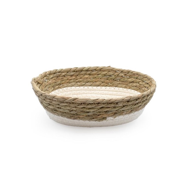 OVAL WEAVE AND WICKER BASKET 24X18X8CM-WICKER BASKETS-HOSTENATURA