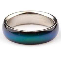 RINGS CHANGE COLOR ACCORDING TO MOOD. Diameter 1.5 - 1.9cm. (ZINC MATERIAL, RHODIUM IMITATION)