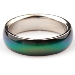 RINGS CHANGE COLOR ACCORDING TO MOOD. Diameter 1.5 - 1.9cm. (ZINC MATERIAL, RHODIUM IMITATION)