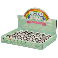 RINGS CHANGE COLOR ACCORDING TO MOOD. Diameter 1.5 - 1.9cm. (ZINC MATERIAL, RHODIUM IMITATION)