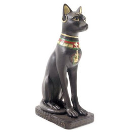 FIGURA RESINA GATO NEGRO EGIPCIO 20 CM. (protección y suerte) 1 unidad