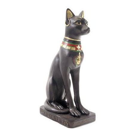 FIGURA RĂȘINA PISICĂ NEGRA EGIPȚIANĂ 20 CM. (protecție și noroc) 1 unitate