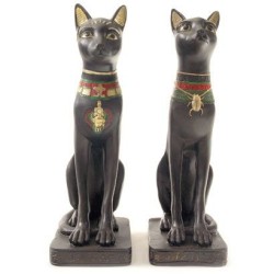 RESIN FIGURE BLACK EGYPTIAN CAT 20 CM. (protection and luck) 1 unit