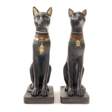 RESIN FIGURE BLACK EGYPTIAN CAT 20 CM. (protection and luck) 1 unit