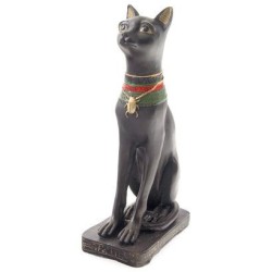 RESIN FIGURE BLACK EGYPTIAN CAT 20 CM. (protection and luck) 1 unit