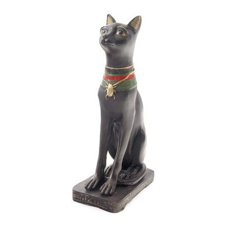 RESIN FIGURE BLACK EGYPTIAN CAT 20 CM. (protection and luck) 1 unit