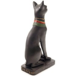 RESIN FIGURE BLACK EGYPTIAN CAT 20 CM. (protection and luck) 1 unit