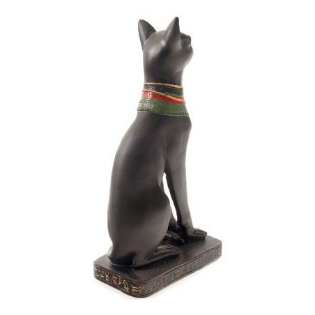 HARZFIGUR SCHWARZE ÄGYPTISCHE KATZE 20 CM. (Schutz und Glück) 1 Stück