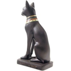 RESIN FIGURE BLACK EGYPTIAN CAT 20 CM. (protection and luck) 1 unit