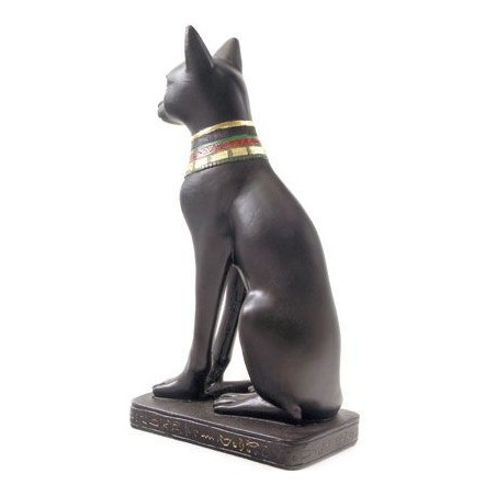 HARZFIGUR SCHWARZE ÄGYPTISCHE KATZE 20 CM. (Schutz und Glück) 1 Stück