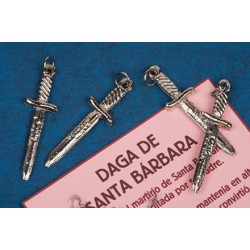 HANGING CHARM DAGGER OF SANTA BARBARA 4CM NICKEL-plated 1 unit