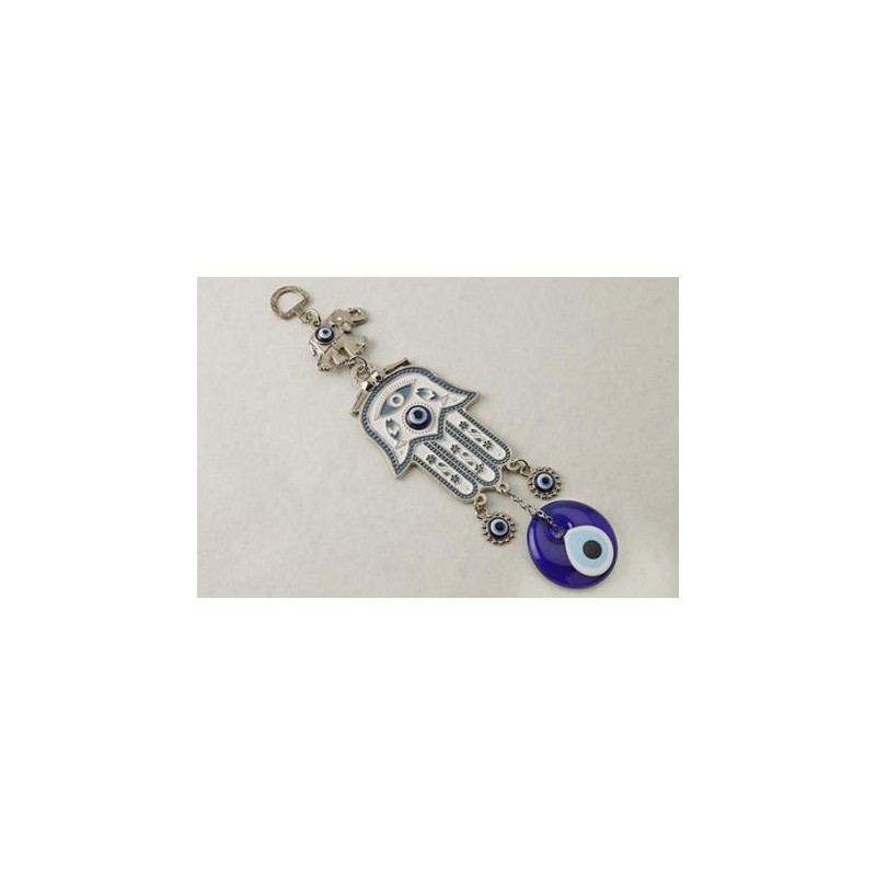 HAND OF FATIMA WITH TURKISH GLASS EYE 6 X 22 CM-AMULETS-HOSTENATURA