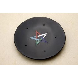 INCURIERO DI STEATITE NEG. PENTAGRAMMA COLORE 10CM