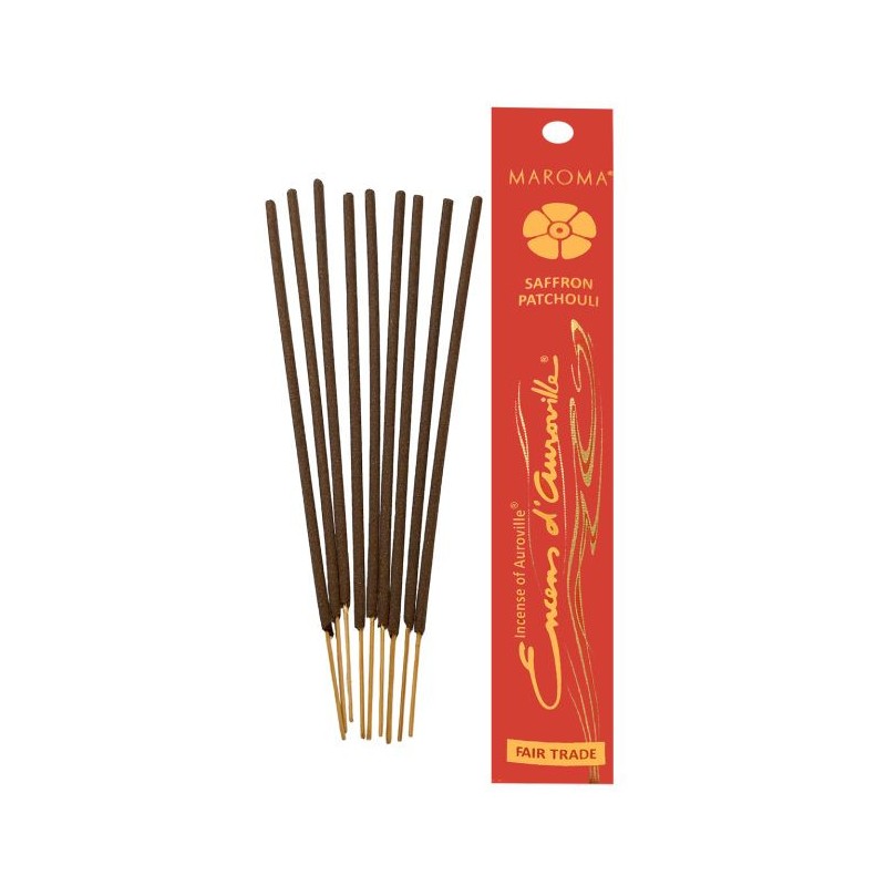 SAFFRON PATCHOULI INCENSE - SAFFRON PATCHOULI MAROMA AUROVILLE-MAROMA INCENSES-HOSTENATURA