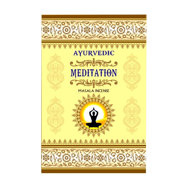 AYURVEDISCHE MEDITATION MEDITATION MASALA RÄUCHERSTÄBCHEN - 1 Packung mit 15 Riegeln-AYURVEDISCHER WEIHRAUCH-HOSTENATURA