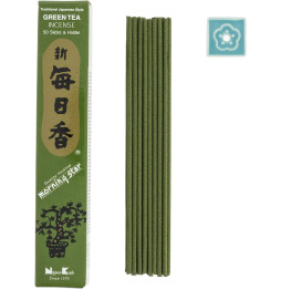 Incienso Japonés Morning Star Sándalo Té verde Green Tea Nippon Kodo ( 20g) 50 barritas + incensario