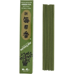 Encens Japonais Étoile du Matin Bois de Santal Thé Vert Thé Vert Nippon Kodo (20g) 50 barres + encensoir