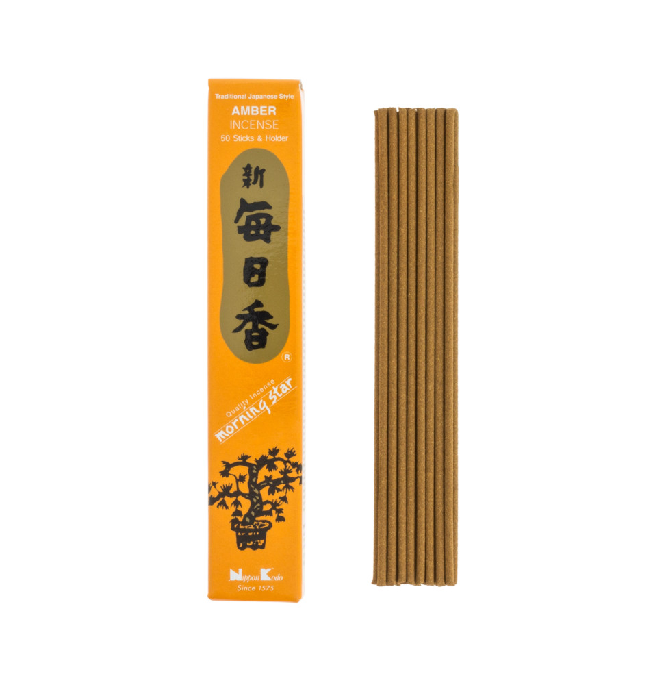 Incienso Japonés Morning Ambar Amber Nippon Kodo ( 20g) 50 barritas + incensario