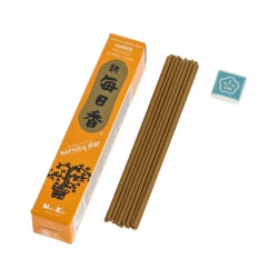 Incenso giapponese Nippon Kodo ambrato mattutino (20 g) 50 bastoncini + incensiere