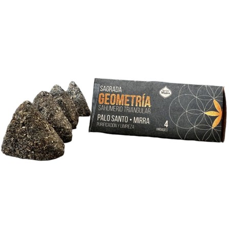Incienso Triangular Palo Santo y Mirra Sagrada Madre - Sagrada Geometría - Purificación y Limpieza