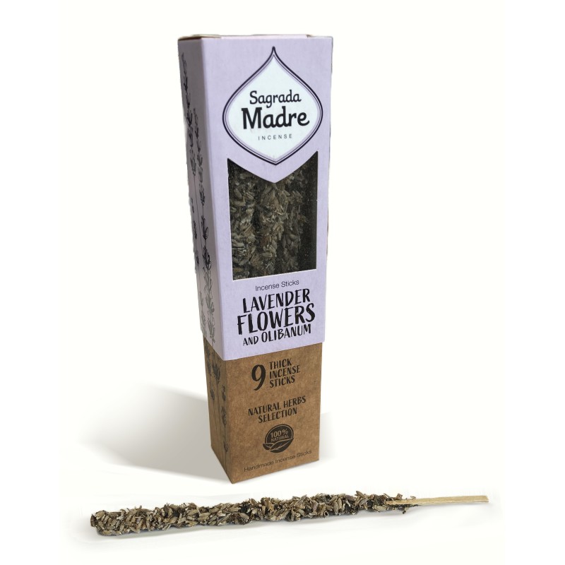 Holy Mother Incense Sahumerio - Lavender and Frankincense (incense) 9 thick sticks-SAGRADA MADRE HERBAL INCENSE-HOSTENATURA