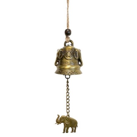 Carrilhão de Vento Boa Sorte Elefante/Peixe 24cm