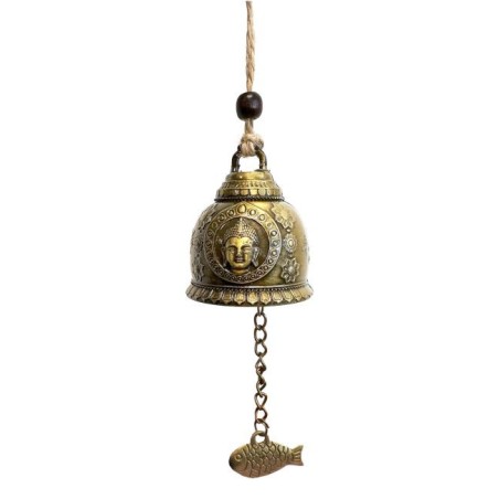Bell Chimes wind good luck Buddha/ Fish 24cm