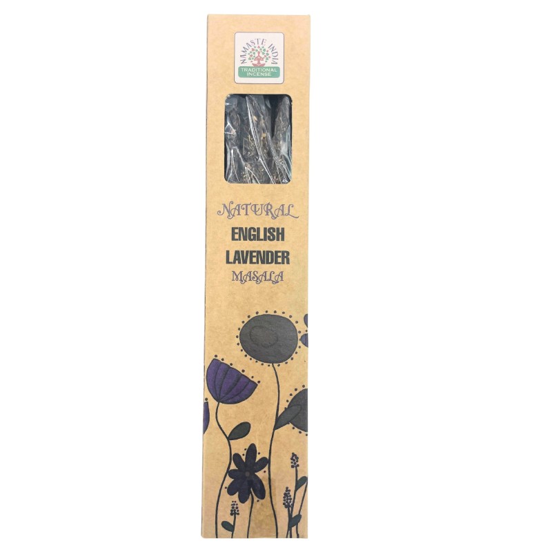 Incenso Masala Botânico Natural - Lavanda Inglesa - Incenso Namaste Indiano Tradicional - 30 gramas-VARAS DE INCENSO BOTÂNICO-HOSTENATURA