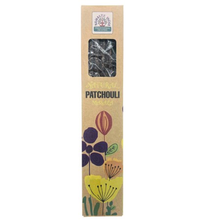 Incienso natural Pachulí Namaste India Natural Masala - 1 cajetilla de incienso orgánico 30gr.