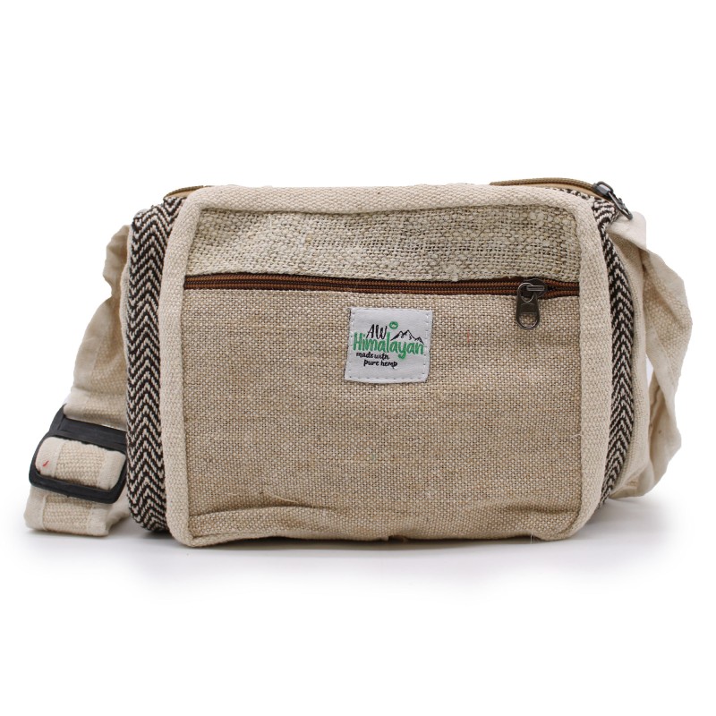 Messenger Bag - Hemp and Cotton - 25x20x6cm-BAGS BACKPACKS HATS HEMP-HOSTENATURA