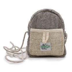 Mobile hemp bag with rope - Random color - 17x13x3cm