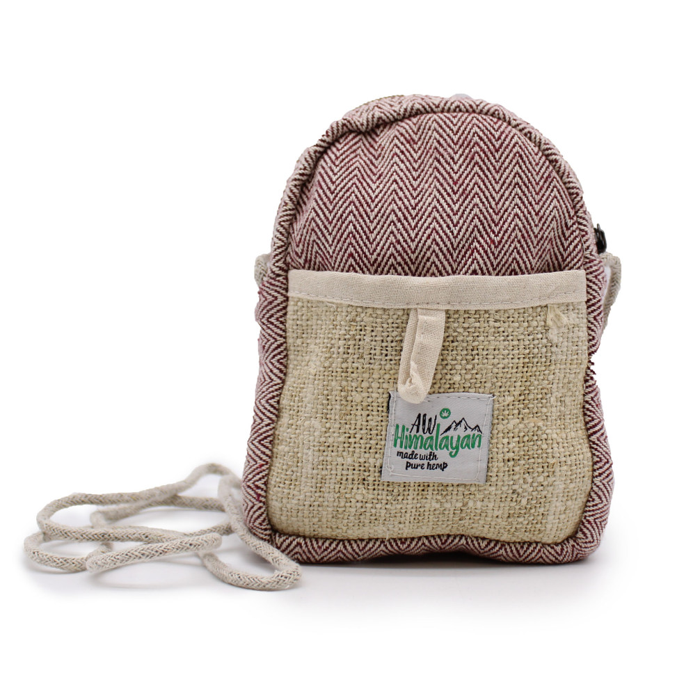 Bolsa de cáñamo móvil con cuerda - Color aleatorio - 17x13x3cm-BORSE ZAINI CAPPELLI CANAPA-HOSTENATURA