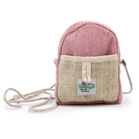 Bolsa de cáñamo móvil con cuerda - Color aleatorio - 17x13x3cm