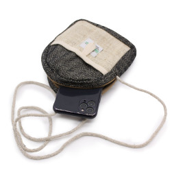 Bolsa de cáñamo móvil con cuerda - Color aleatorio - 17x13x3cm