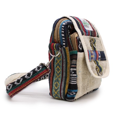 Bolsa de Viaje Body-Cross Natural Hemp & Jhari - 15x18x5cm