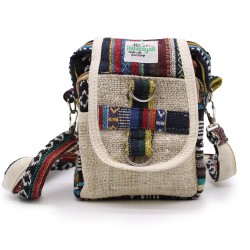 Bolsa de viaxe Body-Cross Hemp & Jhari natural - 15x18x5cm